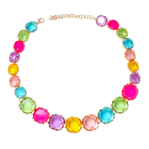 Commute Round Alloy Three-dimensional Inlay Rhinestones Necklace