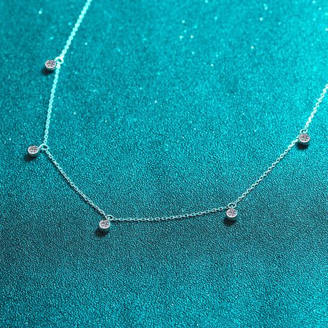 Streetwear Water Droplets Sterling Silver Moissanite Necklace In Bulk