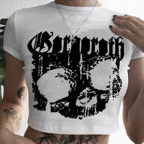 Women's T-shirt Short Sleeve T-shirts Punk Skull