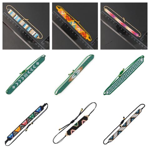 Ethnic Style Geometric Glass Beaded Knitting Unisex Bracelets