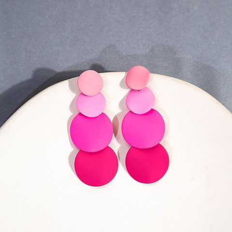 1 Pair Lady Simple Style Geometric Spray Paint Alloy Drop Earrings