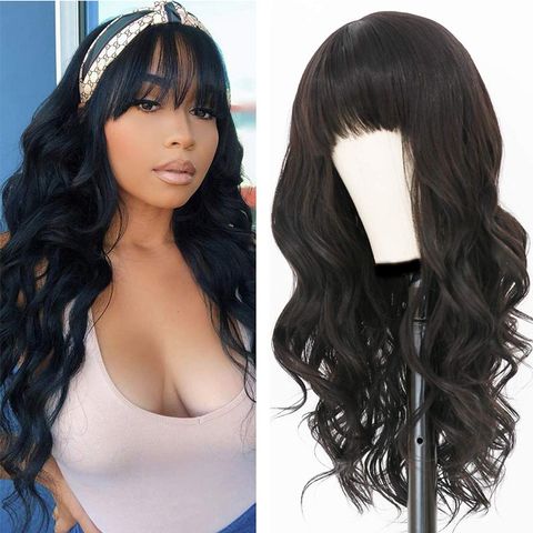 Women's Exaggerated Casual High Temperature Wire Bangs Long Curly Hair Wigs