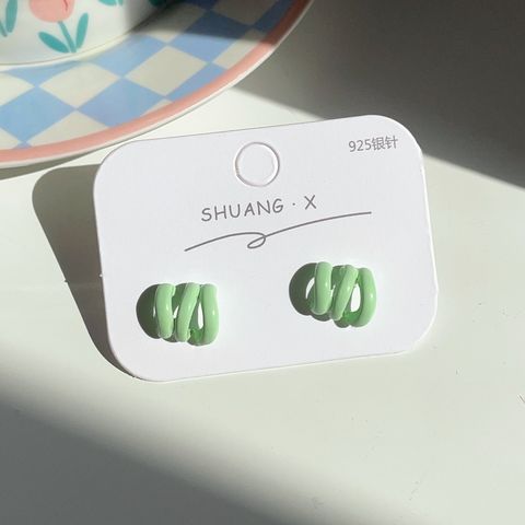 1 Pair Simple Style C Shape Plating Alloy Ear Studs