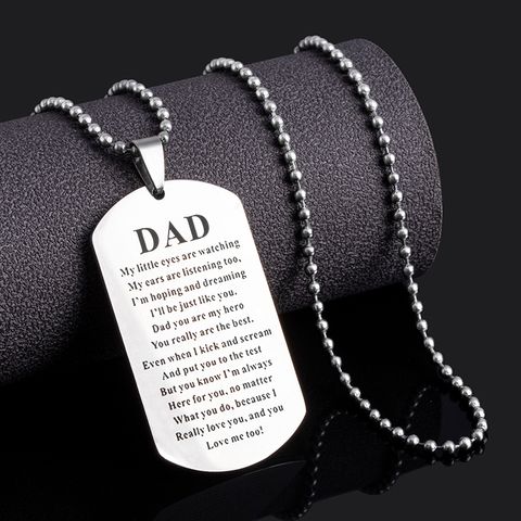 Estilo Simple Letra Acero Inoxidable Dia Del Padre Hombres Collar Colgante