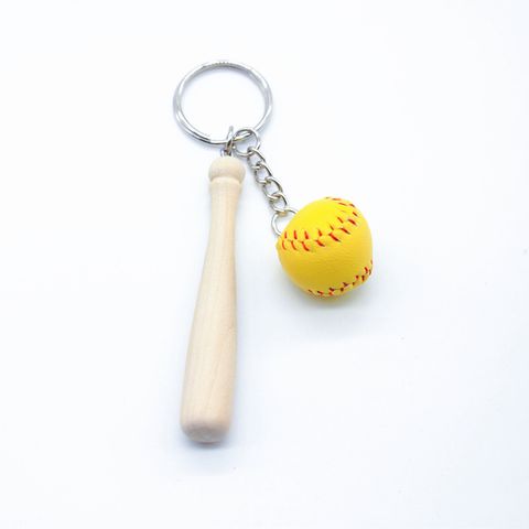 Simple Style Sports Ball Pu Leather Metal Unisex Bag Pendant Keychain