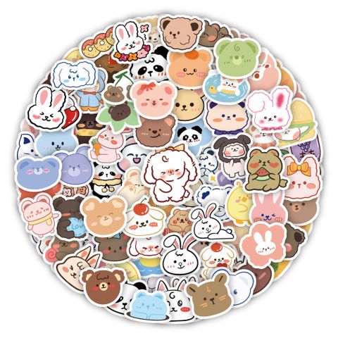 500 Cute Korean Bear Girl Ins Cartoon Character Journal Stickers Stationery Luggage Note Stickers