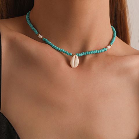 Vacation Shell Seed Bead Shell Women's Necklace