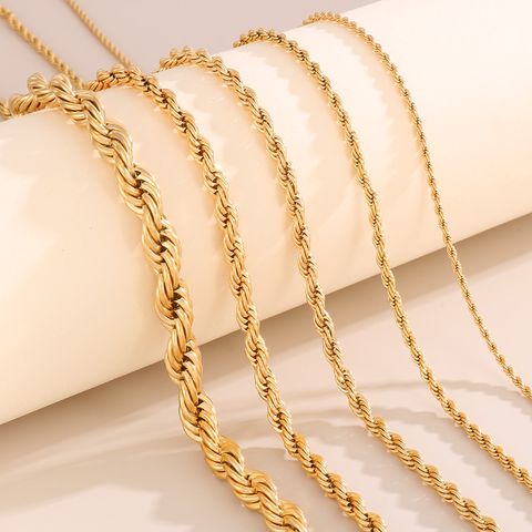 Acero Inoxidable Acero Titanio Chapados en oro de 18k Casual Estilo Simple Enchapado Color Sólido Collar