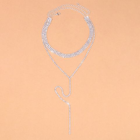 Elegant Lady Geometric Rhinestone Women's Long Necklace