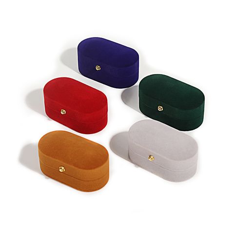 Classic Style Solid Color Flannel Wholesale Jewelry Boxes