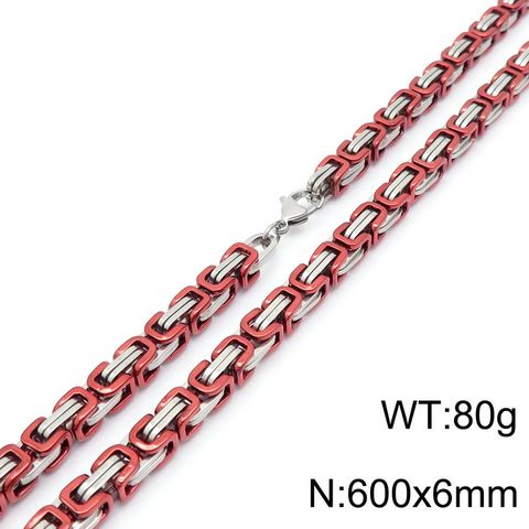 Stainless Steel Titanium Steel Hip-Hop Rock Color Block Bracelets Necklace