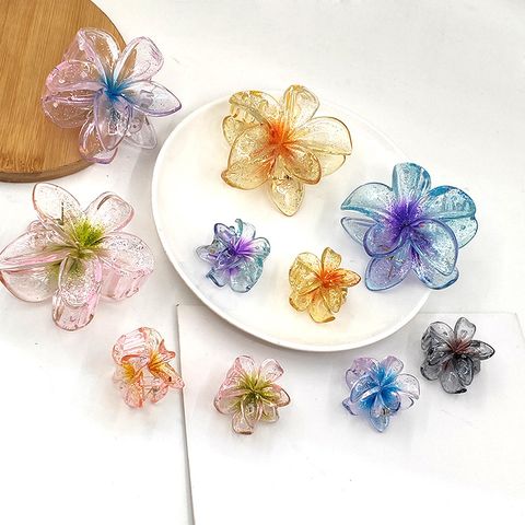 Sweet Simple Style Flower Plastic Hair Claws
