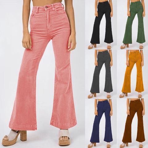Women's Daily Fashion Solid Color Full Length Flared Pants