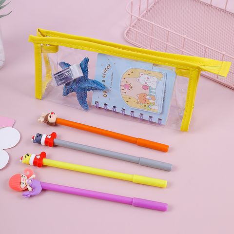 Simple Style Portable Clear Pencil Case Stationery Case Pencil Case Large Capacity Pencil Case Exam Pupils' Stationery Pencil Case