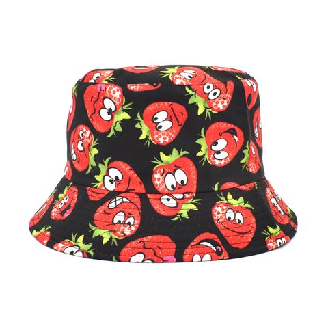 Unisex Artistic Fruit Vegetable Flat Eaves Bucket Hat
