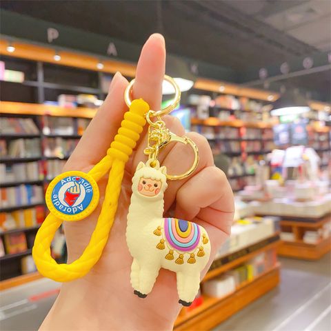 Cute Alpaca Silica Gel Women's Bag Pendant Keychain