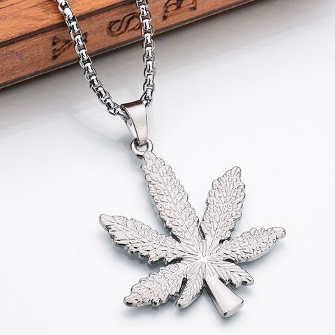Korean Style Maple Leaf Alloy Plating Unisex Long Necklace