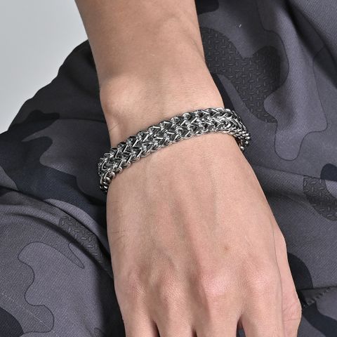 Modern Style Solid Color Titanium Steel Polishing Men's Bracelets