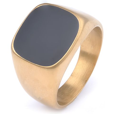 304 Stainless Steel Retro Punk Plating Solid Color Rings