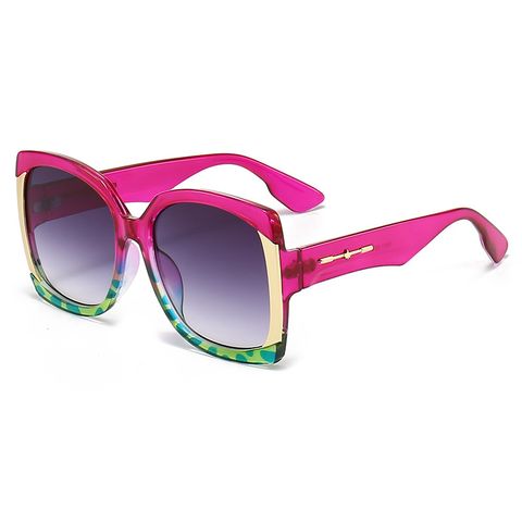 Elegant Basic Lady Color Block Pc Square Full Frame Women's Sunglasses