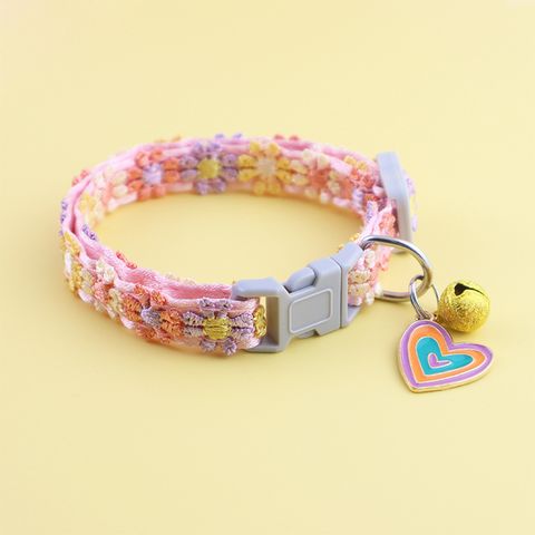 Cross-border Pet Supplies Wholesale Factory Direct Sales Ins Style Colorful Lace Flower Collar Bell Kitty Small Dog Harness