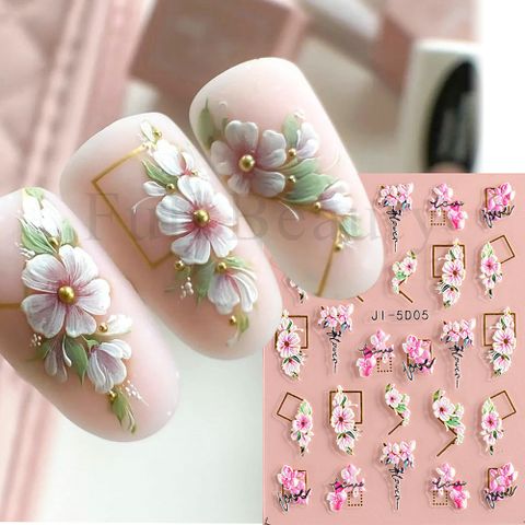Sweet Flower Stickers Nail Patches 1 Set