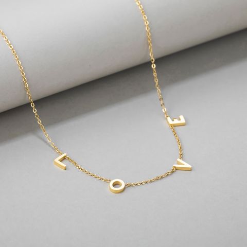 Casual Simple Style Letter Stainless Steel Polishing Plating Gold Plated Necklace