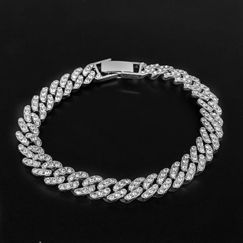 Original Design Solid Color Alloy Plating Inlay Artificial Diamond Unisex Necklace
