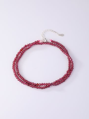 Wholesale Beach Round Natural Stone Beaded Necklace