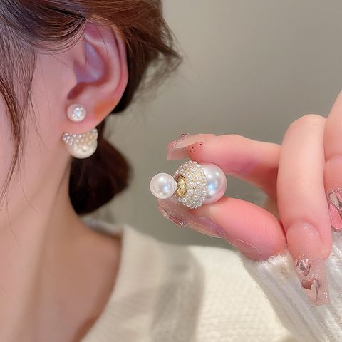 1 Pair Sweet Geometric Alloy Artificial Gemstones Drop Earrings
