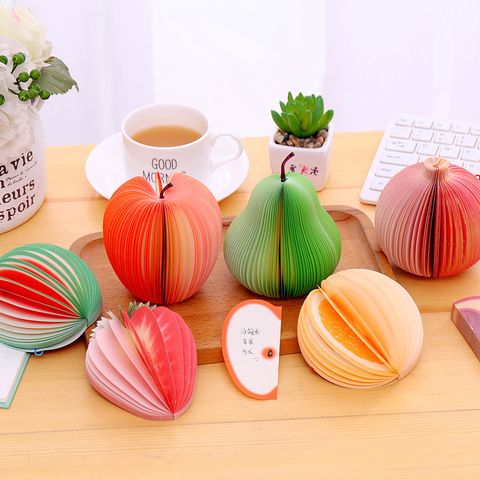 Creative Fruit Shape Notepad Three-dimensional Apple Note Pad Tearable Internet Hot Fresh Students' Stickers Small Notebook