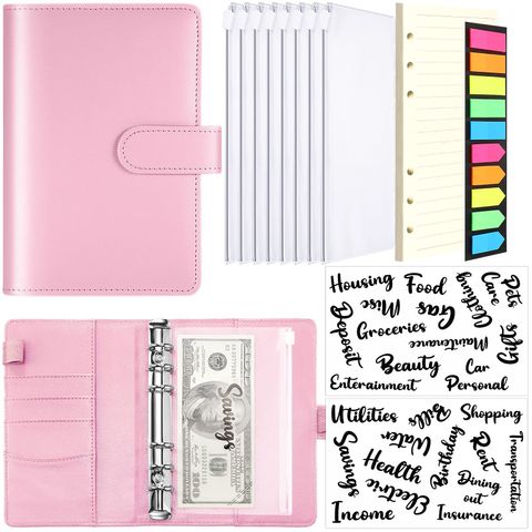 Creative A6 Solid Color Money Clip Handbook 6 Hole Flipchart