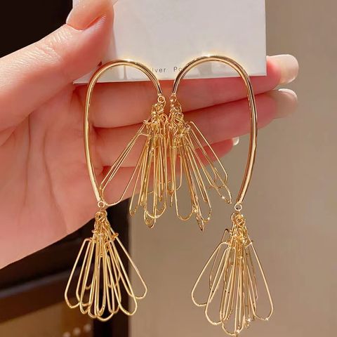 1 Pair Exaggerated Korean Style Geometric Alloy Drop Earrings