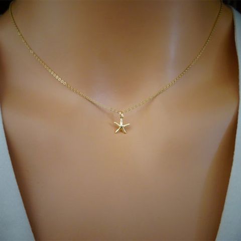 Commute Starfish Gold Plated Alloy Wholesale Pendant Necklace