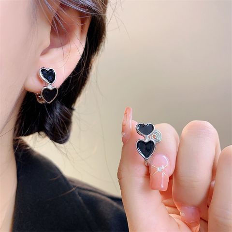 1 Pair Simple Style Solid Color Inlay Alloy Zircon Ear Studs