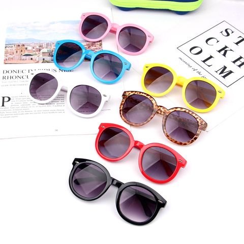 Casual Vacation Solid Color Pc Round Frame Full Frame Kids Sunglasses