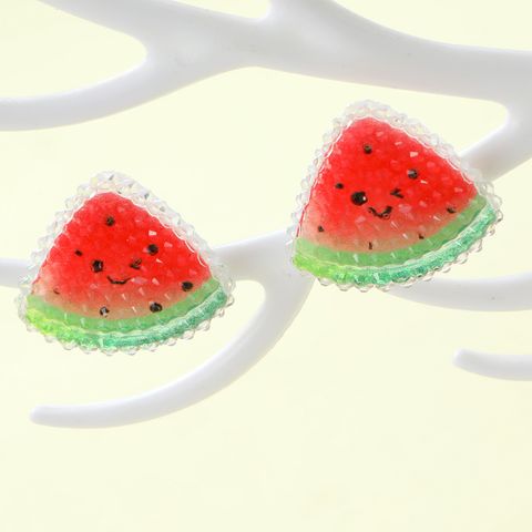 1 Pair Cute Emoji Face Watermelon Plastic Ear Studs