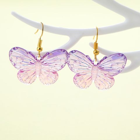 1 Pair Sweet Butterfly Plastic Drop Earrings