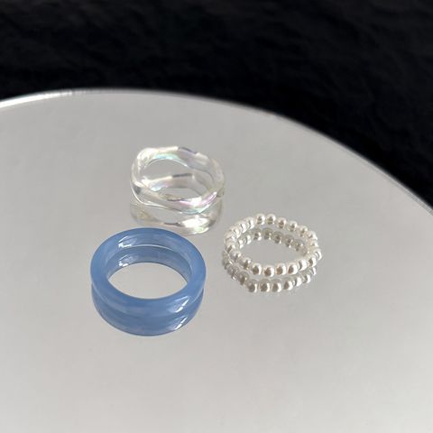 Elegant Simple Style Geometric Artificial Crystal Women's Rings