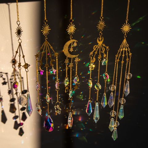 Artistic Sun Star Moon Crystal Pendant
