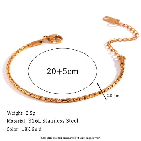 Simple Style Classic Style Solid Color 18k Gold Plated Stainless Steel Wholesale Anklet