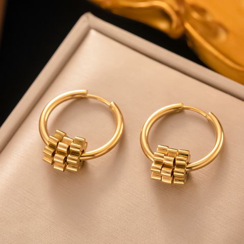 1 Pair Modern Style Star Heart Shape Flower Plating 304 Stainless Steel 18K Gold Plated Hoop Earrings