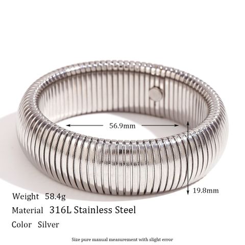 Vintage Style Classic Style Solid Color Stainless Steel Plating Bangle