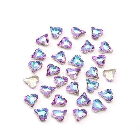 Simple Style Heart Shape Glass Nail Patches 1 Piece