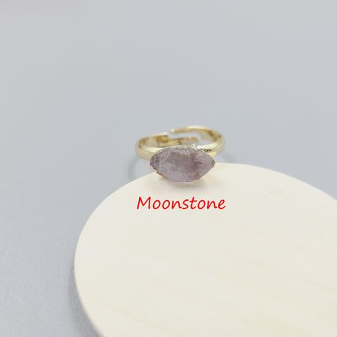 Elegant Lady Simple Style Geometric Copper Plating Inlay Natural Stone Open Rings