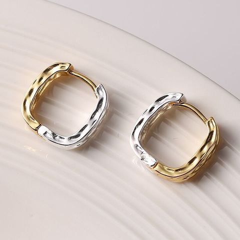 1 Pair Basic Simple Style Classic Style Round Plating Copper Hoop Earrings