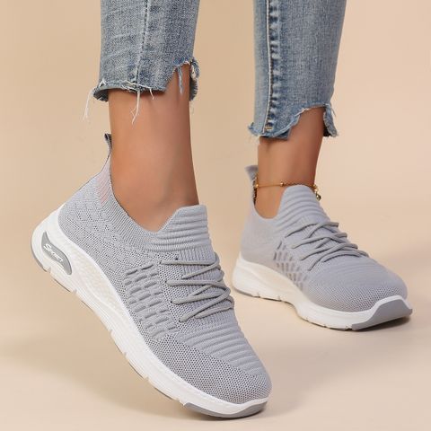 Women's Casual Sports Solid Color Round Toe Sports Shoes