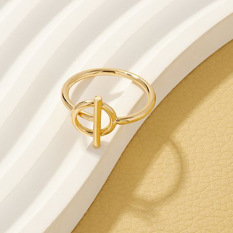 Wholesale Jewelry Simple Style Geometric Alloy Toggle Plating Rings