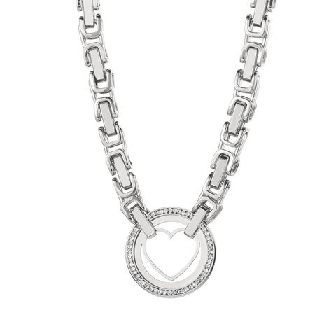 Titanium Steel 18K Gold Plated Elegant Plating Inlay Round Heart Shape Artificial Diamond Bracelets Necklace