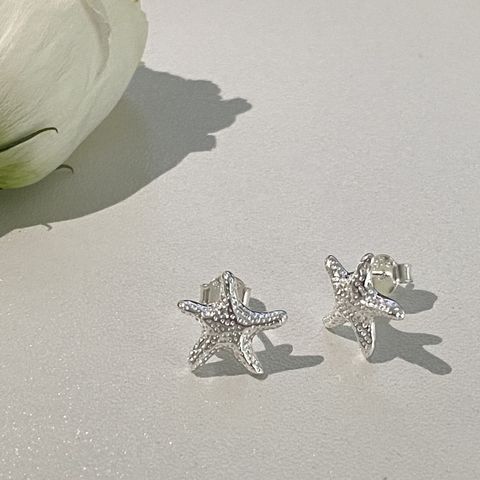 1 Pair Simple Style Starfish Plating Sterling Silver Ear Studs